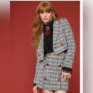Fashion Nova Check The Resume Tweed Matching Set